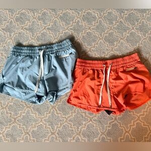 Vuori Orange and Light Blue Shorts